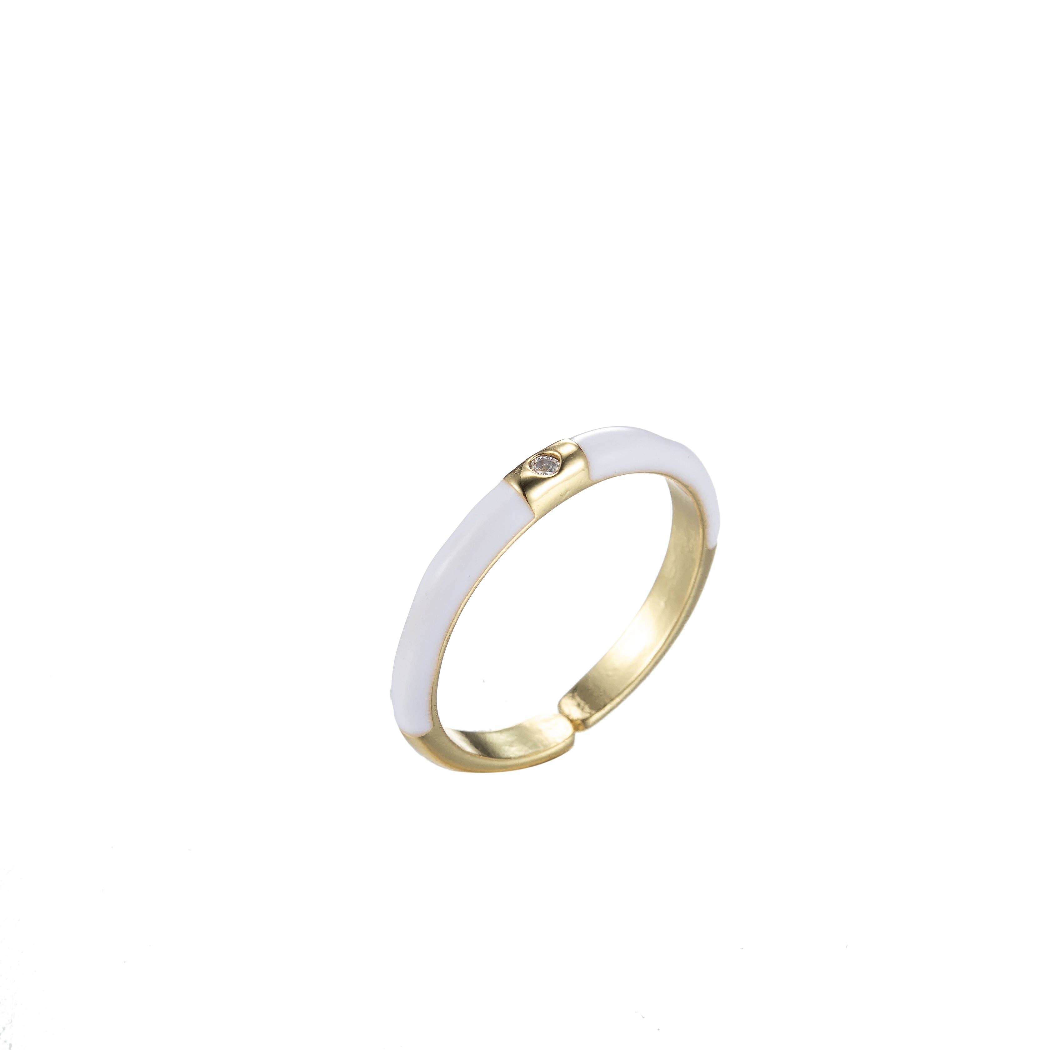 Gold Filled Colorful Enamel Stack Rings O860~O869