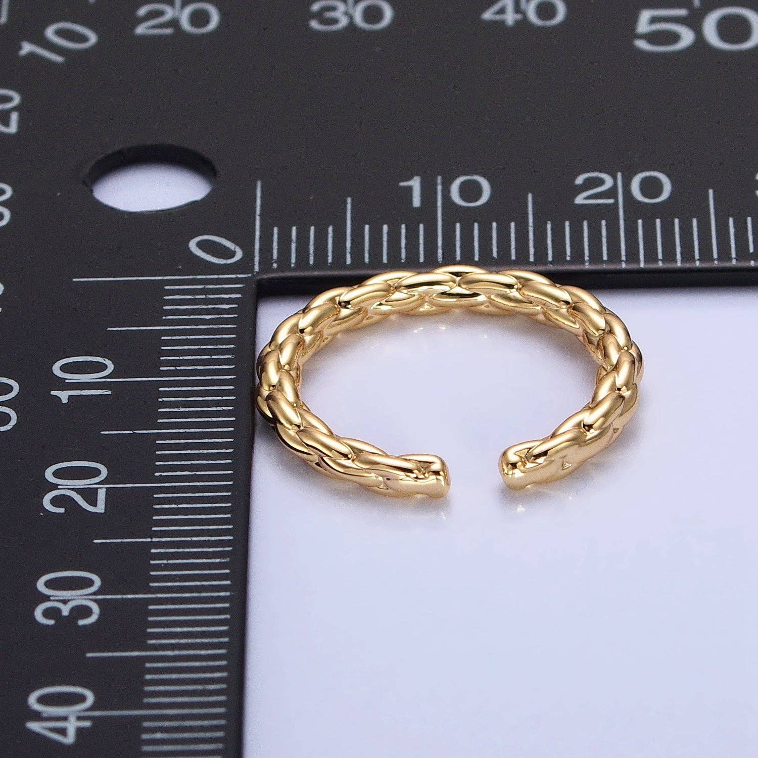 Dainty Gold Rope Ring Open Adjustable Silver Thin Ring