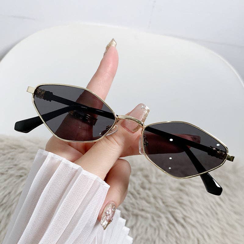 Trendy Hexagonal Sunglasses Metal Frame Fashion Eyewear