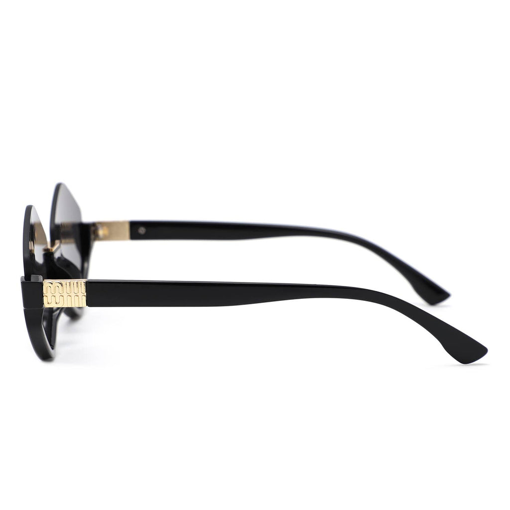 Geometric Oversized Semi-Rimless Polygon Fashion Sunglasses