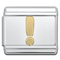 Italian Bracelet Charm Letter - 9mm Gold Exclamation Mark Link