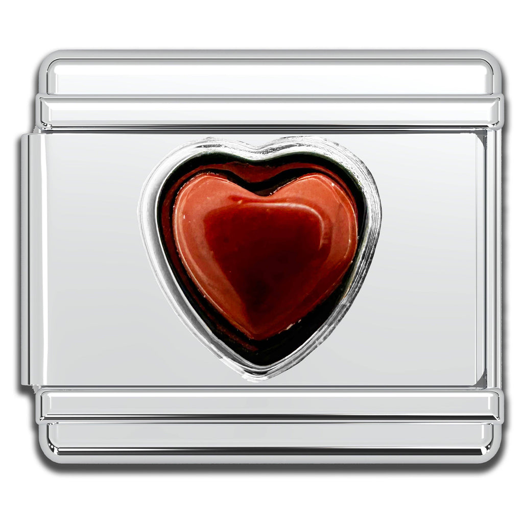 Italian Charm Bracelet Charms - Gemstone Heart Links