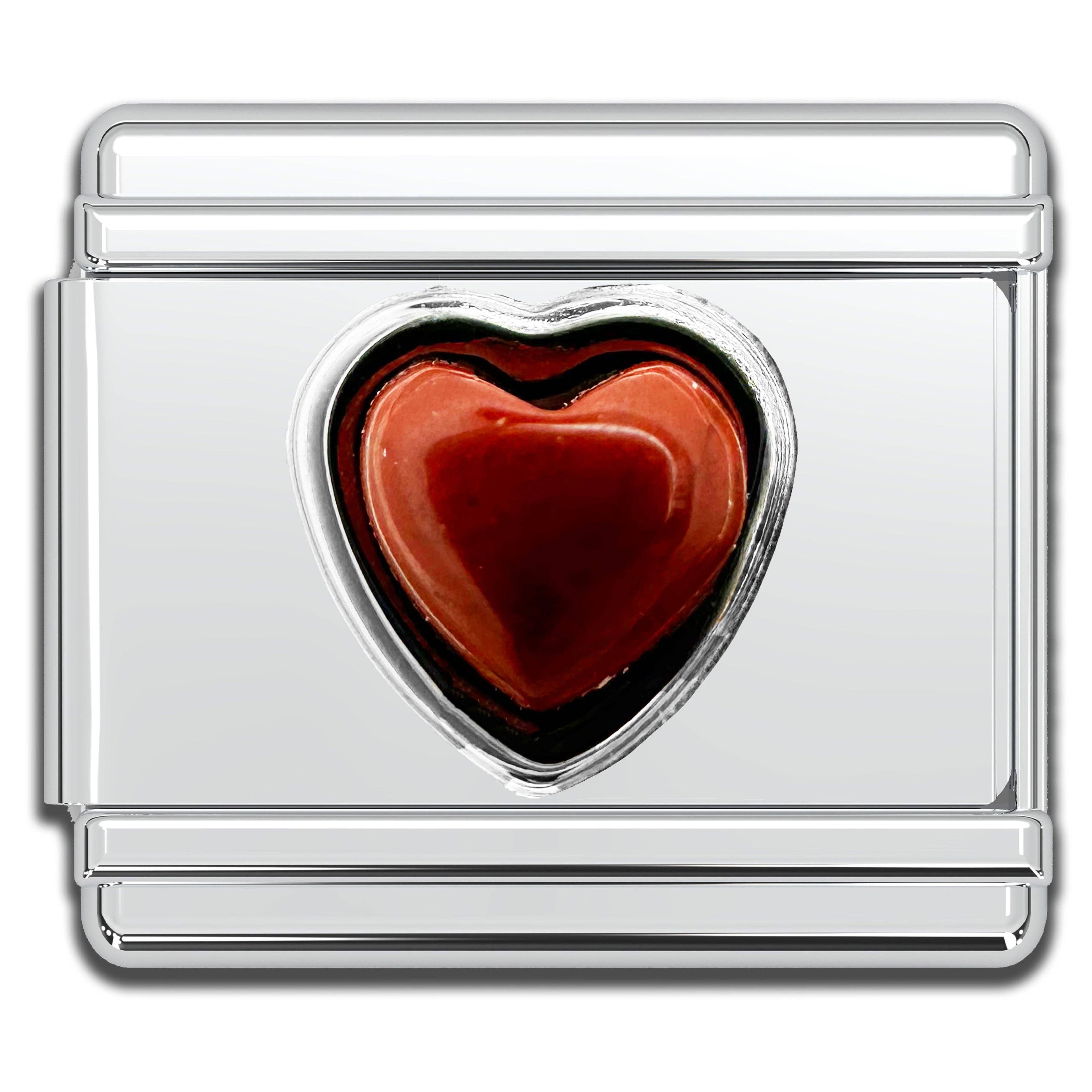 Italian Charm Bracelet Charms - Gemstone Heart Links