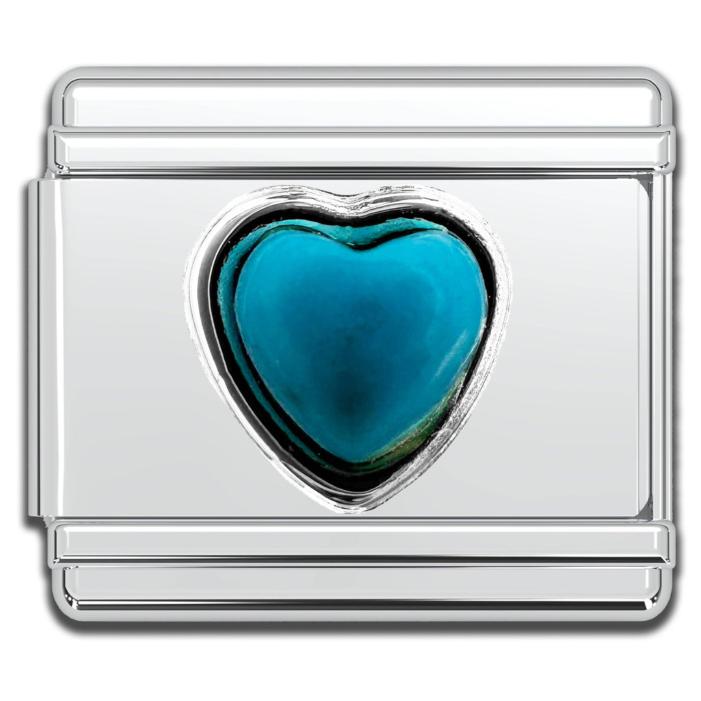 Italian Charm Bracelet Charms - Gemstone Heart Links