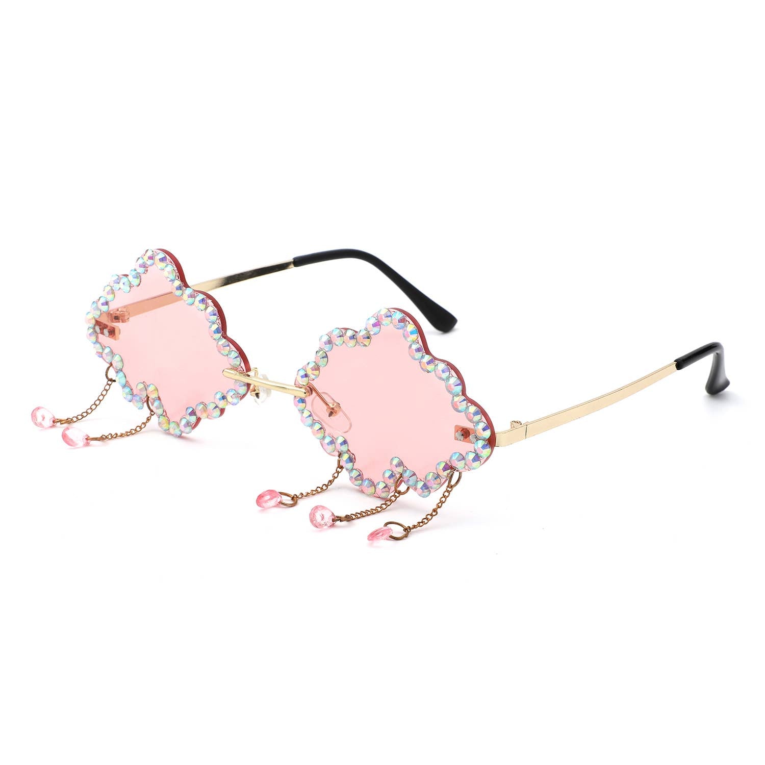 Rhinestone Cloud Irregular Shades Crystal Charm Sunglasses