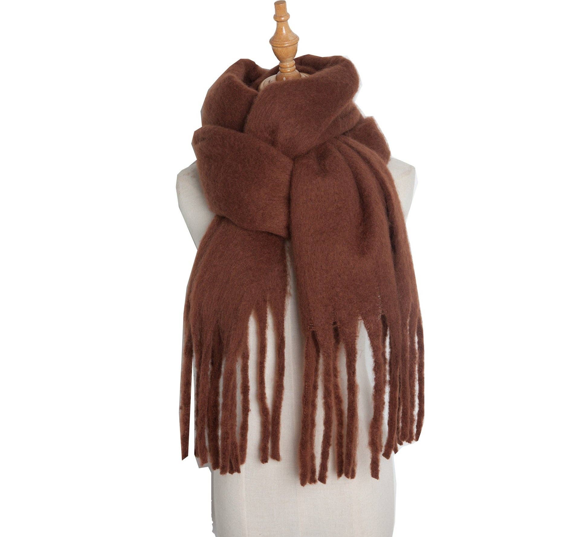 Solid Color Simple Tassel Scarves DPKS1011