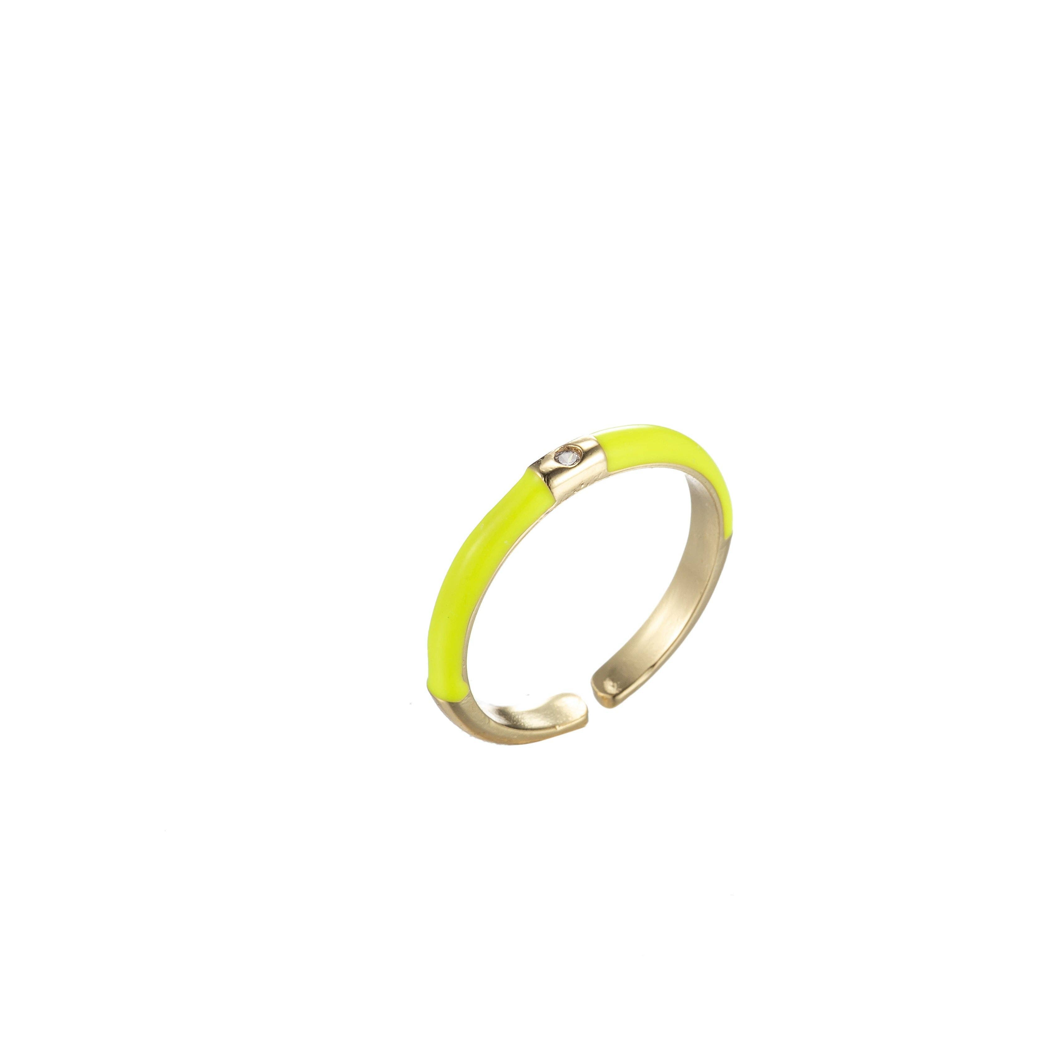 Gold Filled Colorful Enamel Stack Rings O860~O869