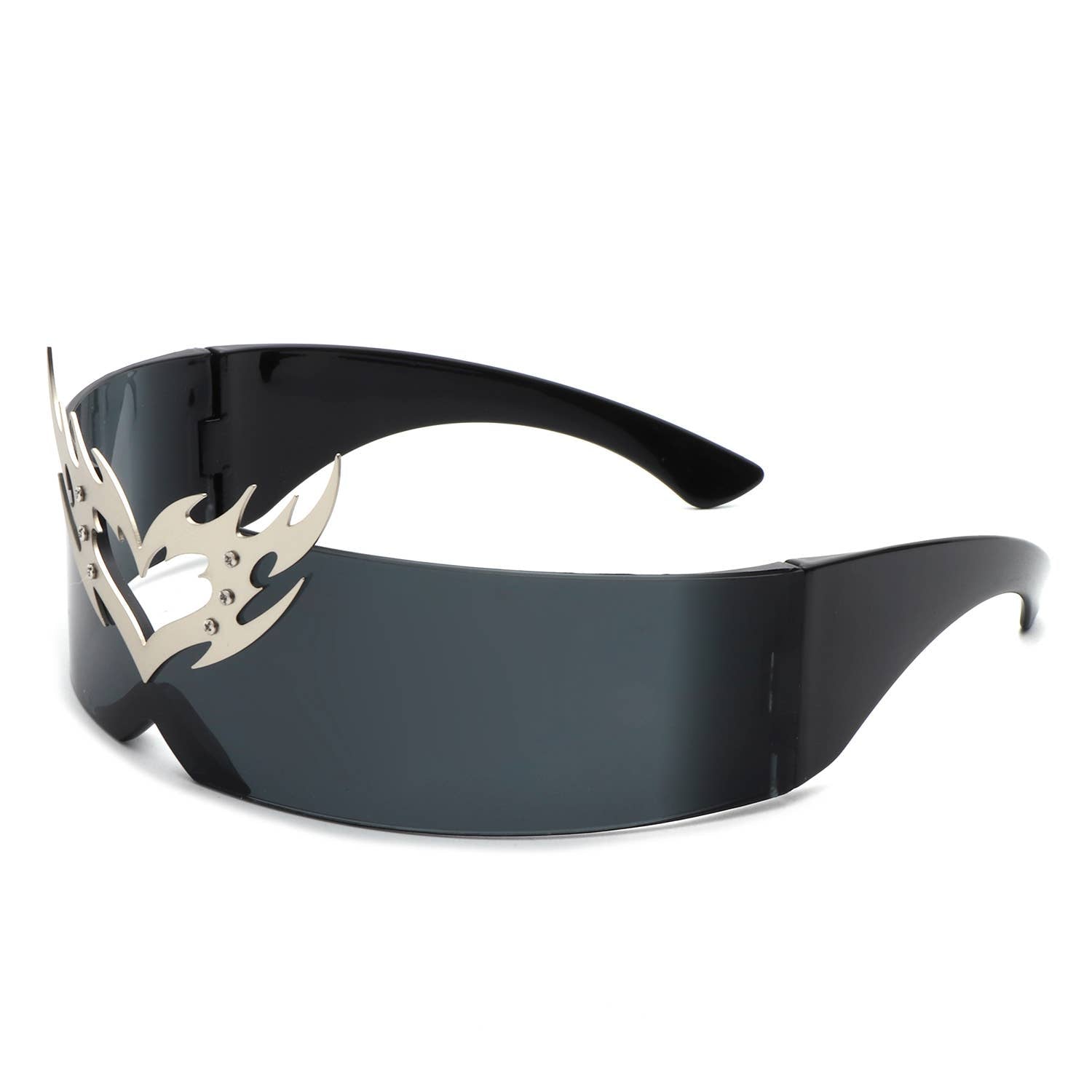 Futuristic Cyclops Wraparound Translucent Crown Sunglasses