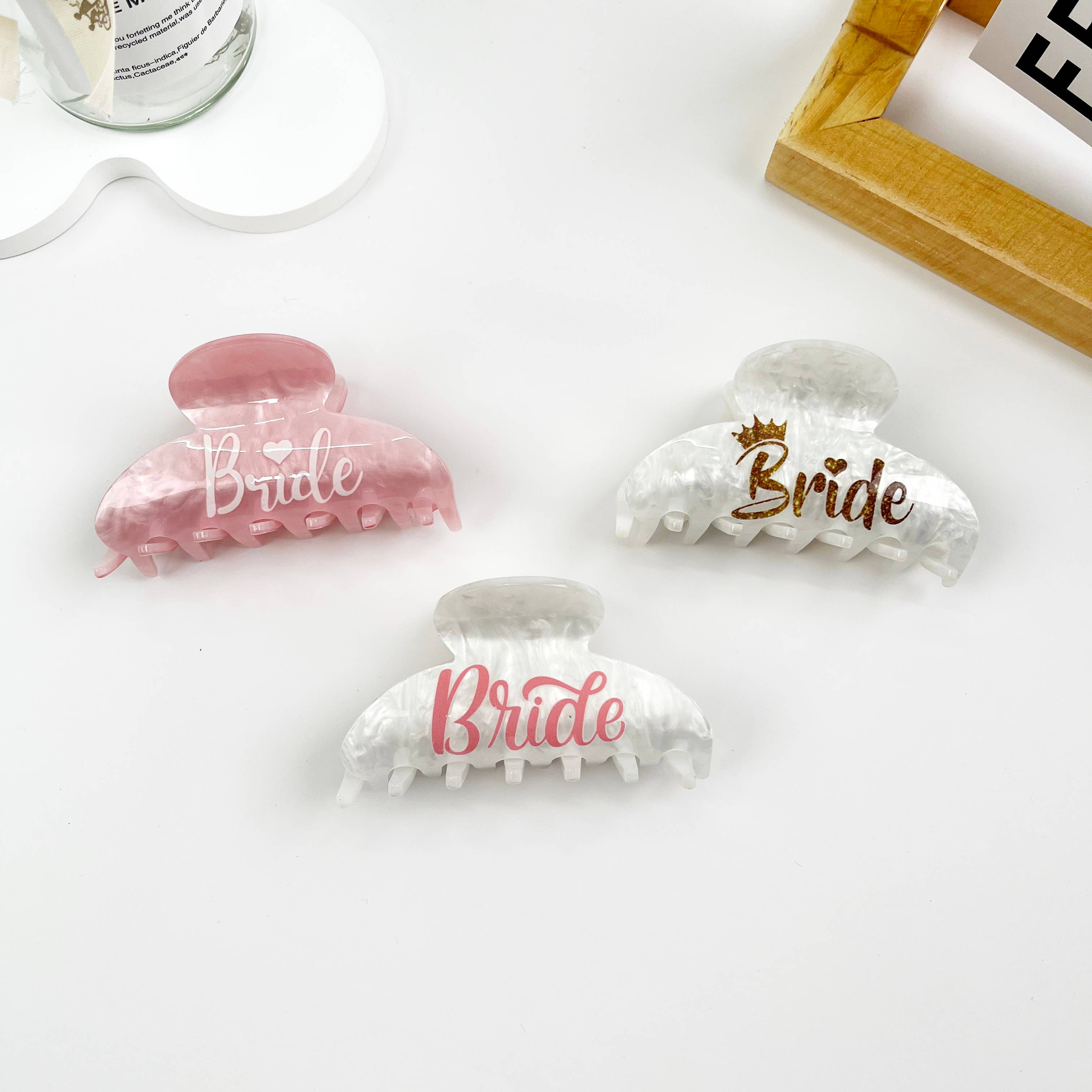 Elegant bride letter hair claw clip