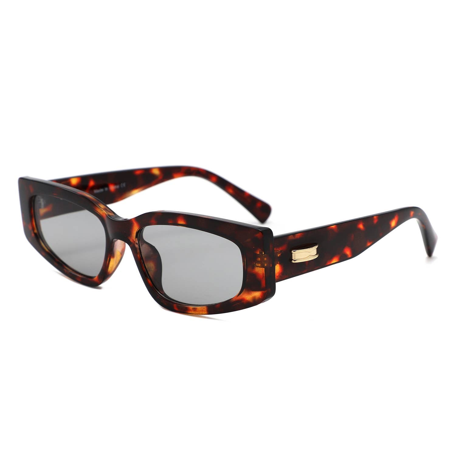 Slim Rectangle Thick Frame Narrow Fashion Sunglasses