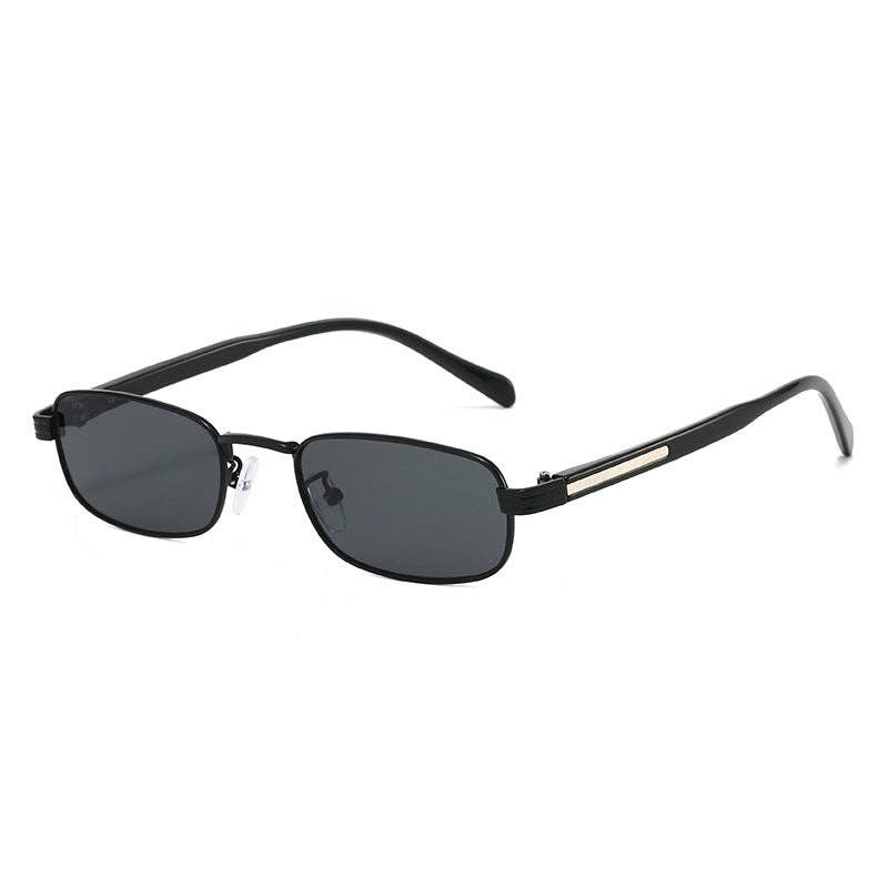 Trendy Rectangle Metal Sunglasses with UV Protection
