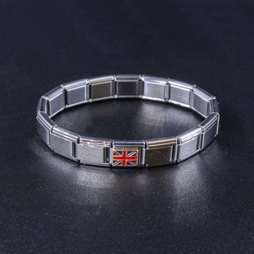 Italian Charms - UK Flag, 9mm Enamel Bracelet Links