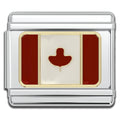Italian Charms - Canada Flag, 9mm Enamel Bracelet Links