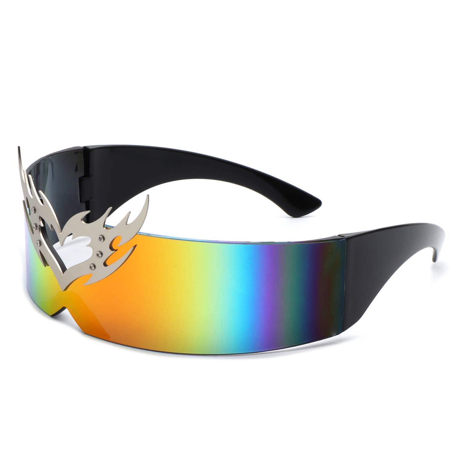 Futuristic Cyclops Wraparound Translucent Crown Sunglasses