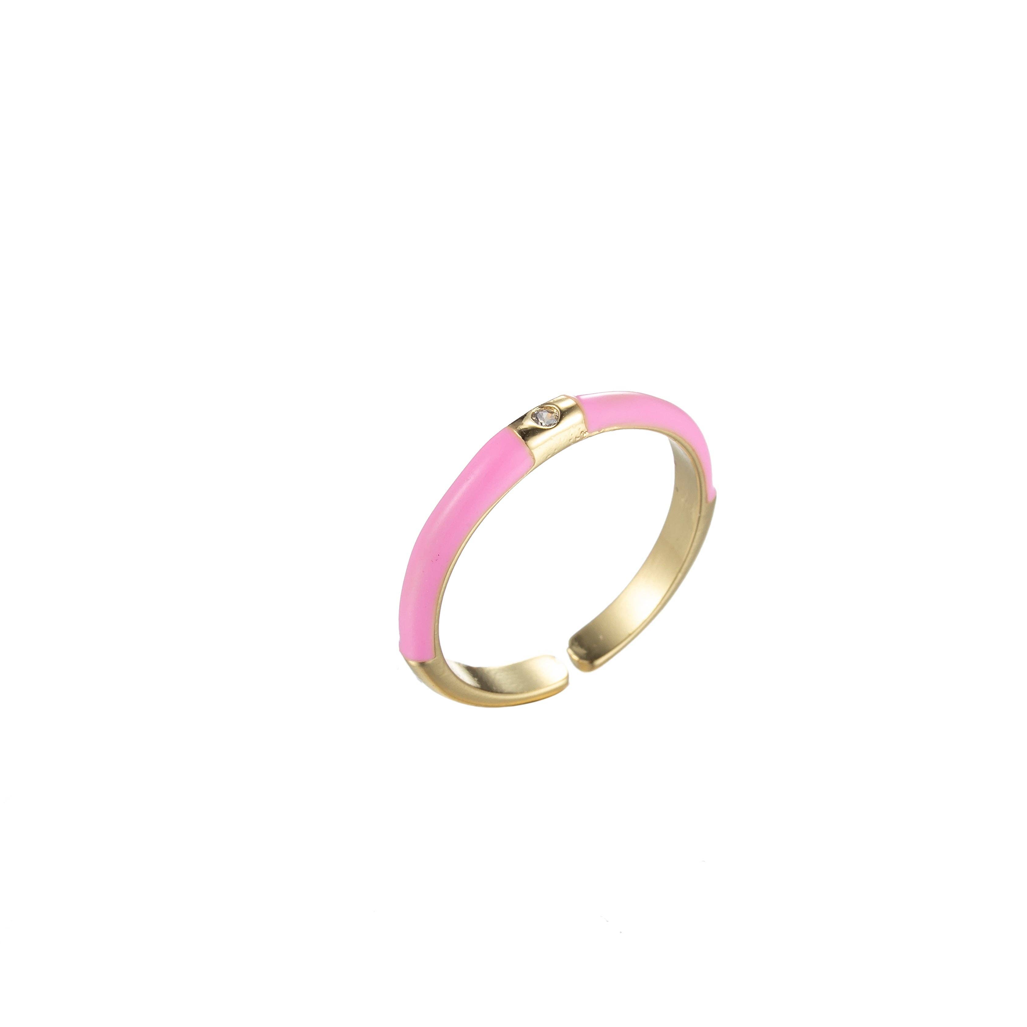 Gold Filled Colorful Enamel Stack Rings O860~O869