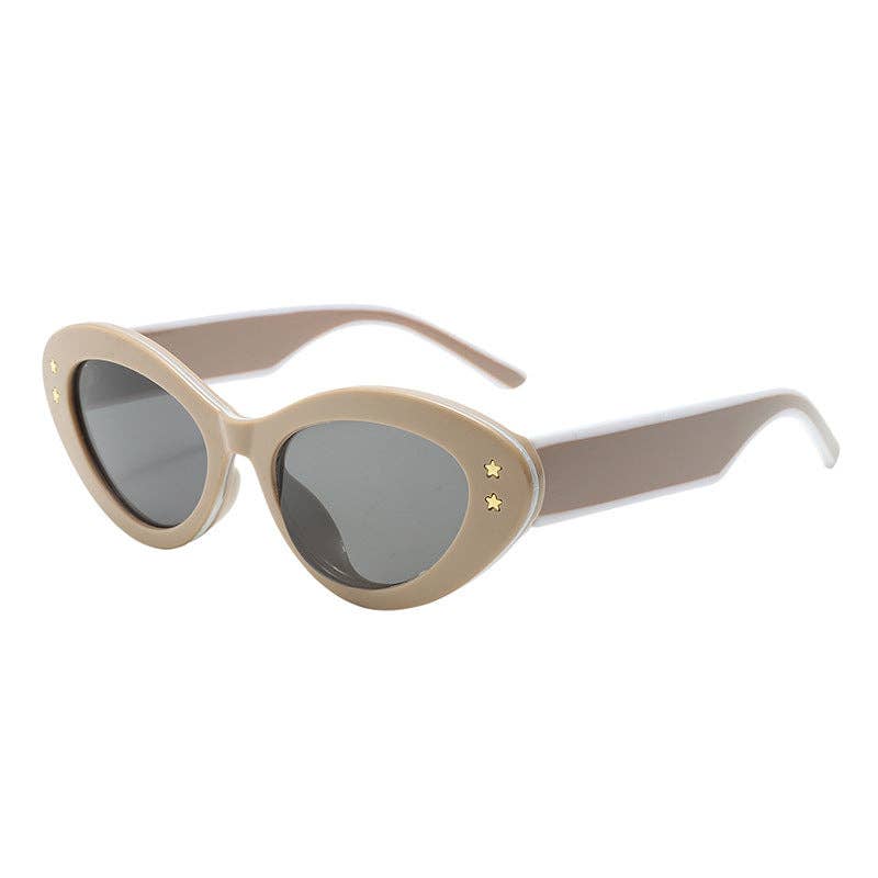 Oval Frame Cat-Eye Sunglasses Stylish UV400 Protection