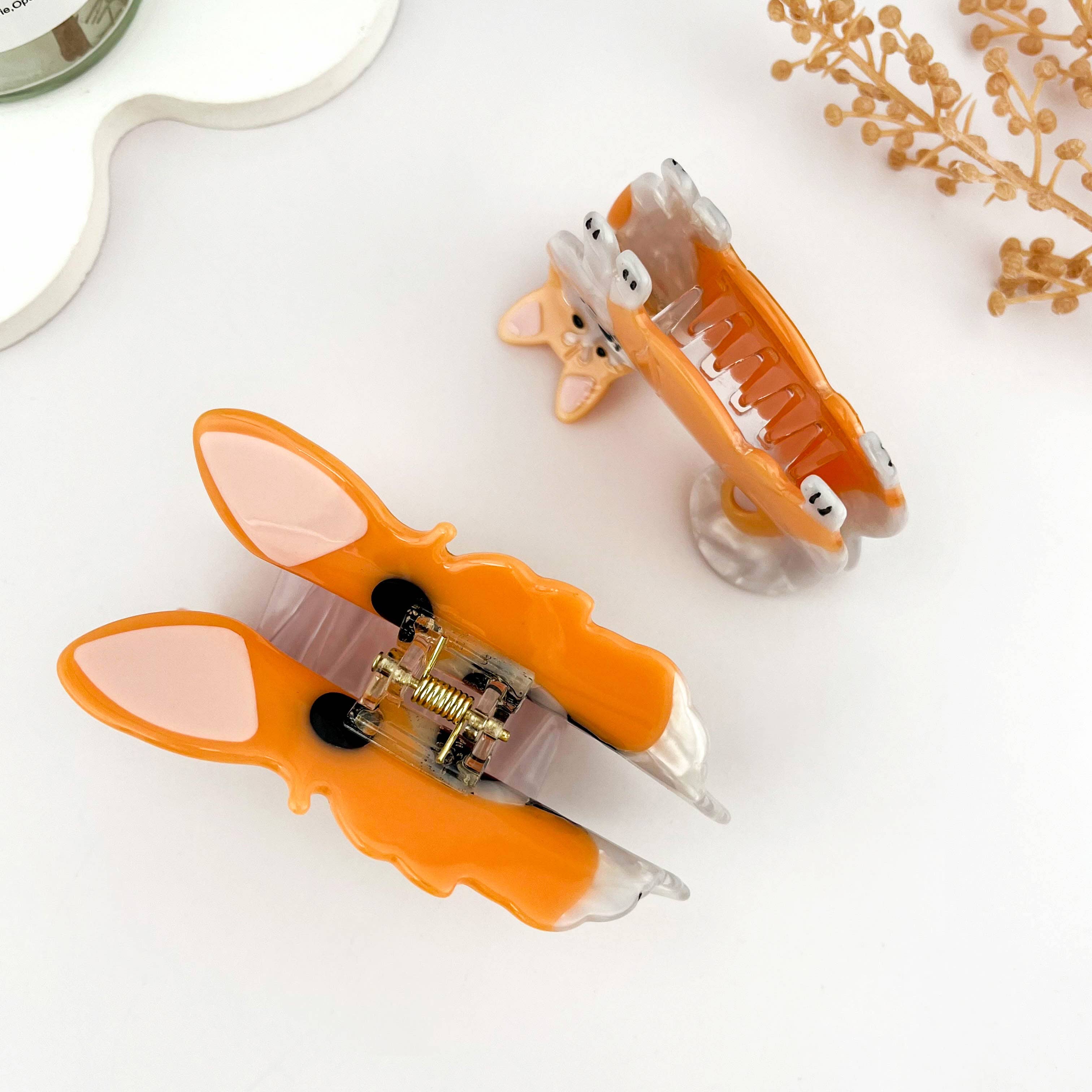 Cute Corgi Dog Hair Clip Acetate Animal Claw Clip