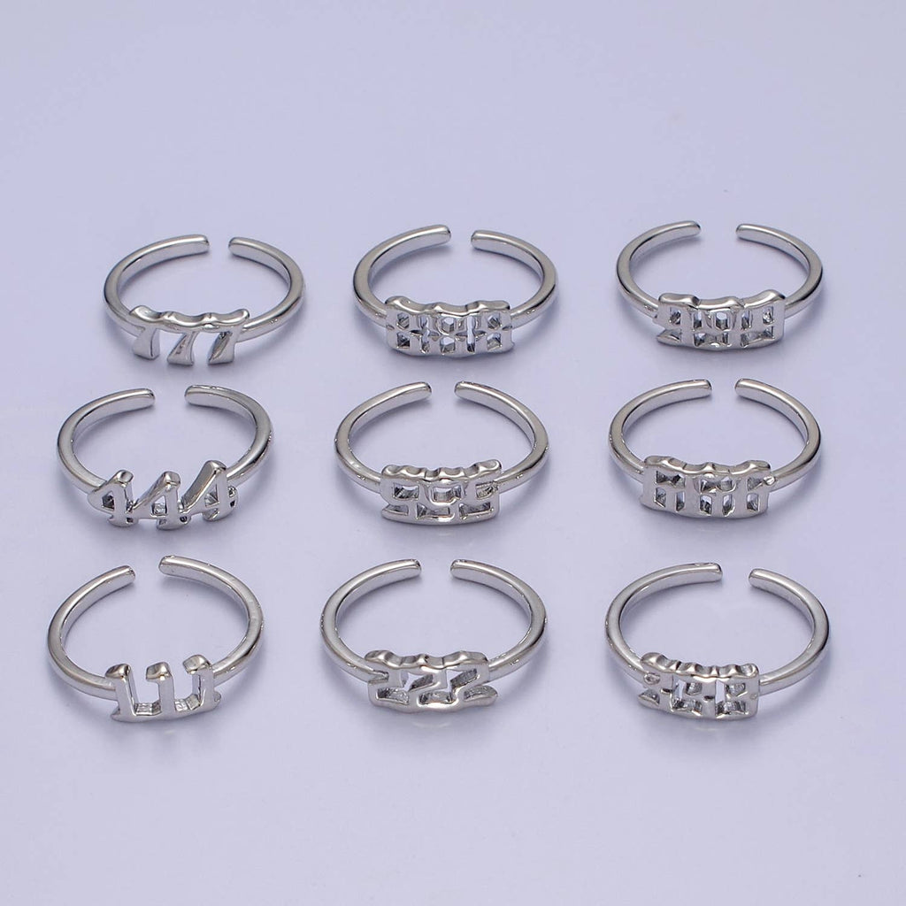 Gold/Silver Number Minimalist Casual Open Ring O2047~O2064