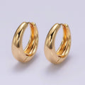 16K Gold Filled 20mm Dome Minimalist Classic Huggie Hoop Earrings | AE352