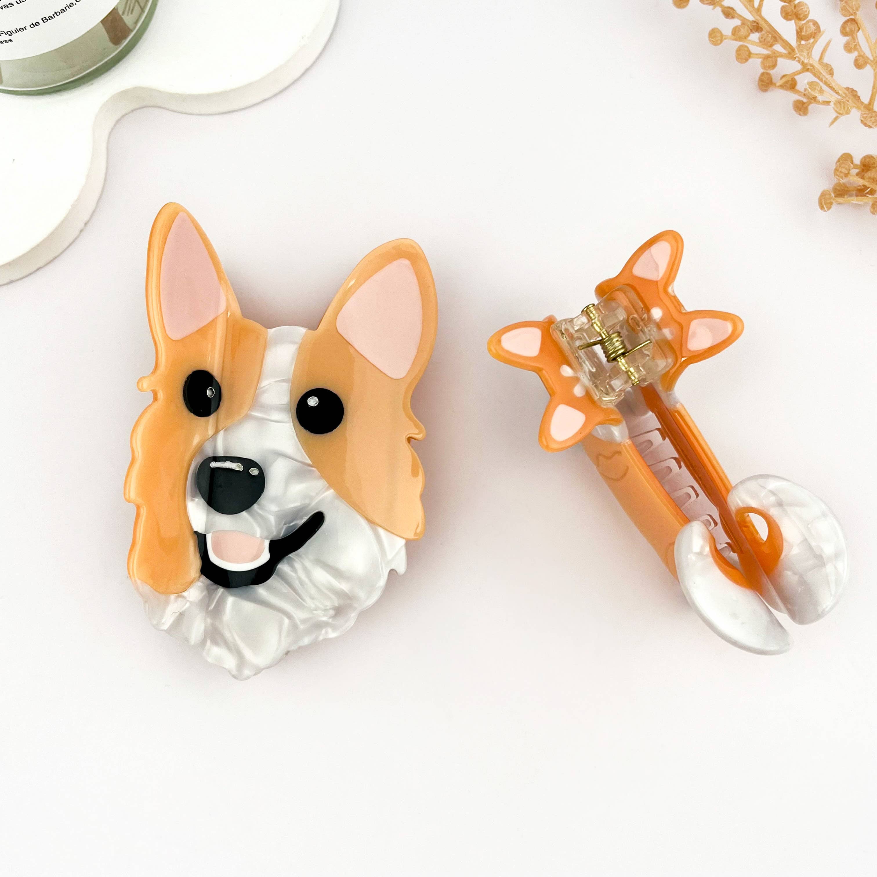 Cute Corgi Dog Hair Clip Acetate Animal Claw Clip