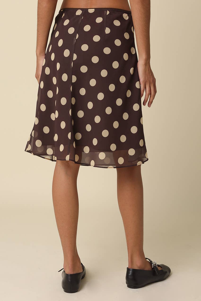 Leia Polka Dot Mesh Midi Skirt