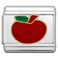 Italian Bracelet Charm - Red Apple 9mm Links