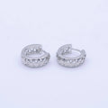24K Gold Filled Triangle Filigree Huggie Hoop Earrings in Gold & Silver | T040 Y269