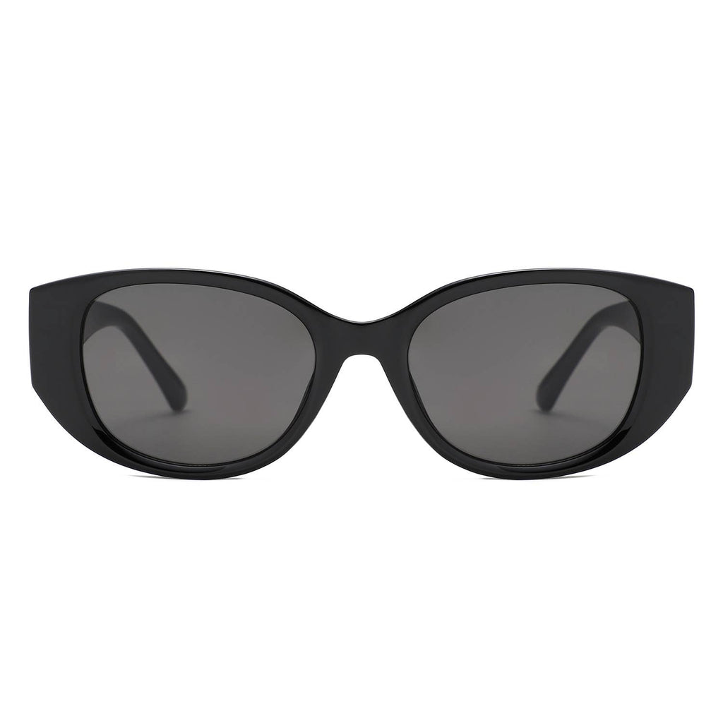 Women Cat Eye Sleek Angular Thick Frames Fashion Sunglasses